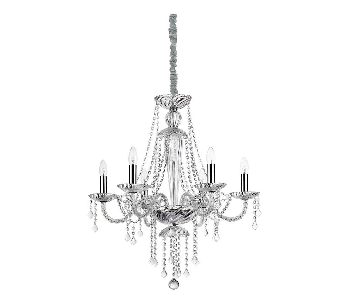 Ideal Lux - Křišťálový lustr na řetězu AMADEUS 6xE14/40W/230V pr. 67 cm čirá 168753