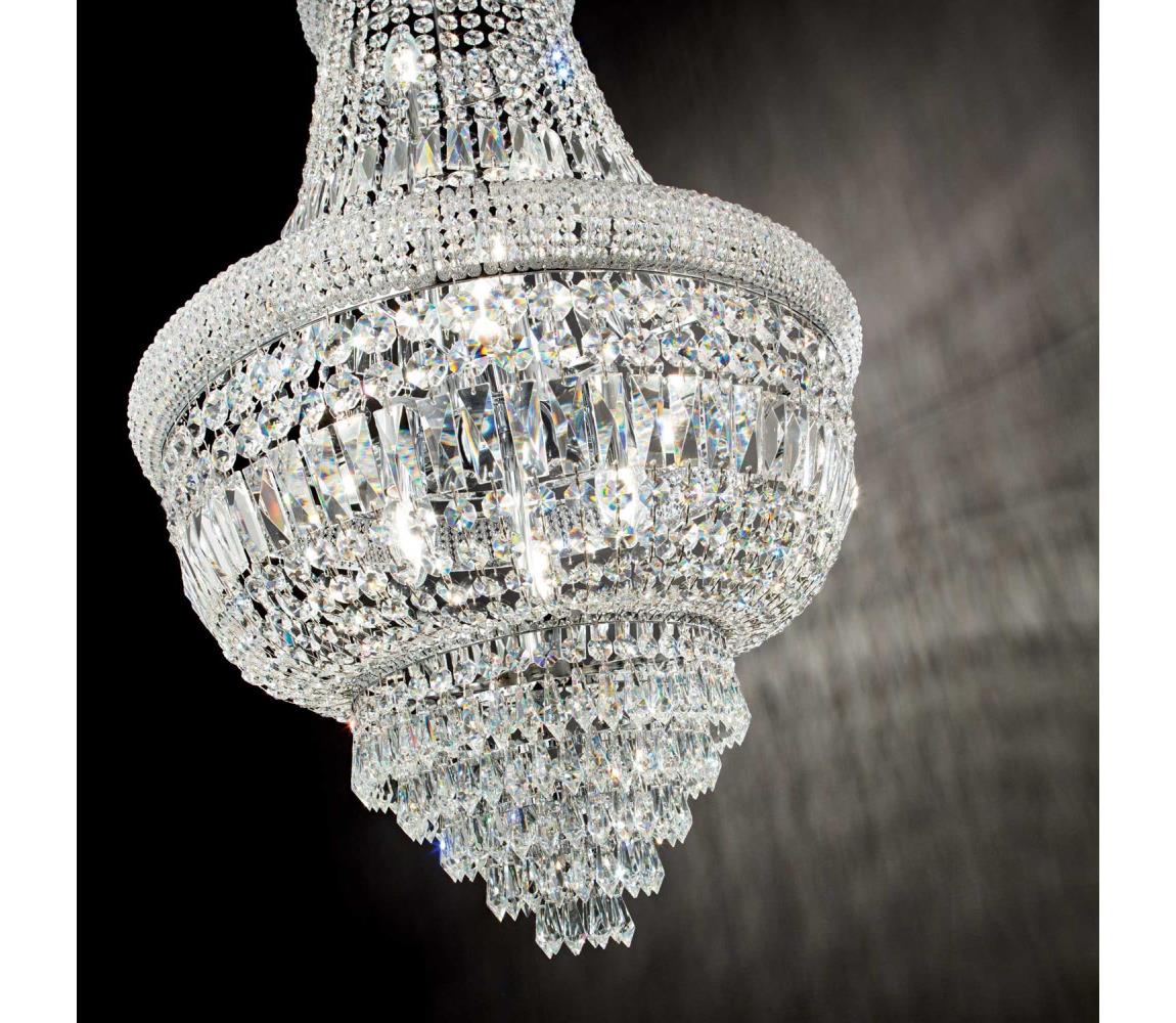 Ideal Lux - Křišťálový lustr na řetězu DUBAI 10xE14/28W/230V pr. 52 cm chrom 215969