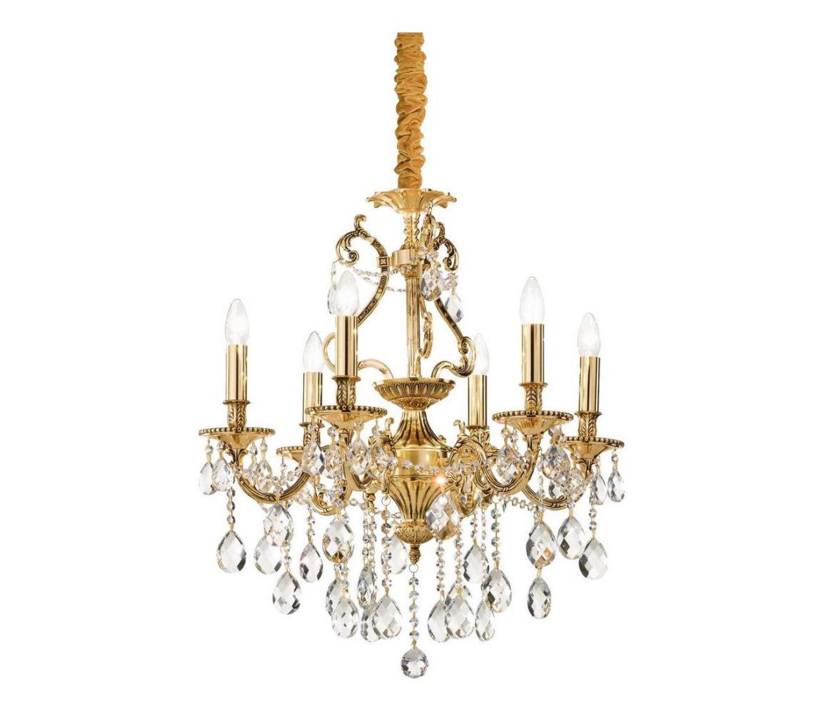 Ideal Lux - Křišťálový lustr na řetězu GIOCONDA 6xE14/40W/230V pr. 62 cm zlatá 060507