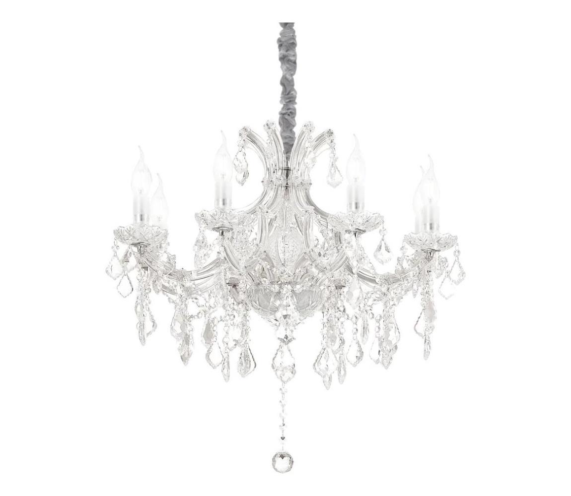 Ideal Lux - Křišťálový lustr na řetězu NAPOLEON 8xE14/40W/230V pr. 67 cm chrom 167244