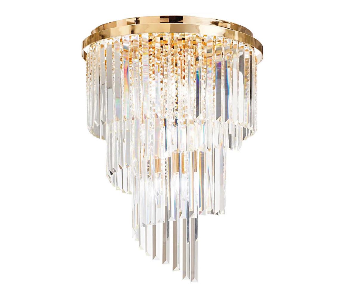Ideal Lux - Křišťálový přisazený lustr CARLTON 12xE14/40W/230V pr. 50 cm zlatá 213507