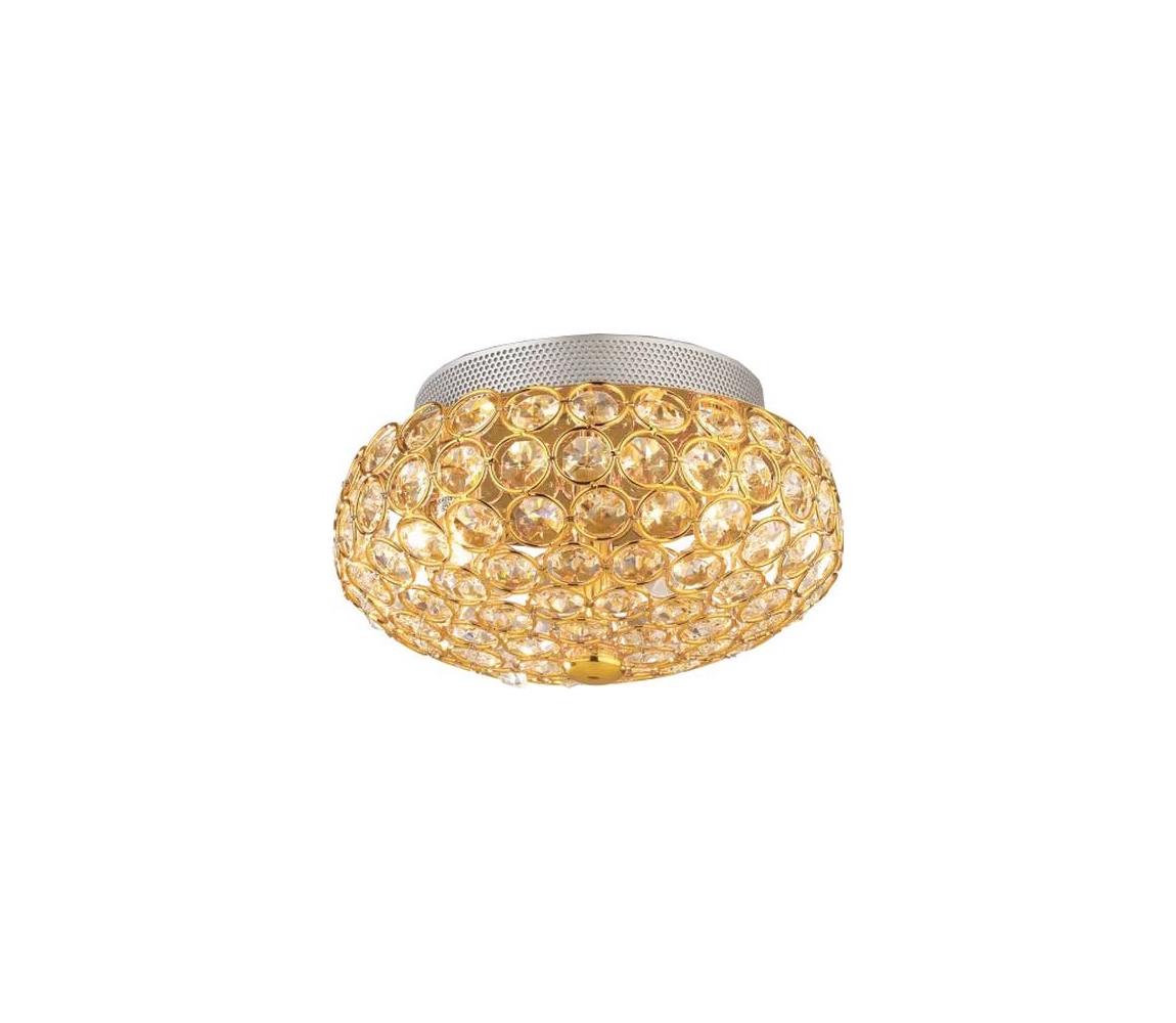 Ideal Lux - LED Křišťálové stropní svítidlo KING 3xG9/3W/230V pr. 25,5 cm zlatá 075402