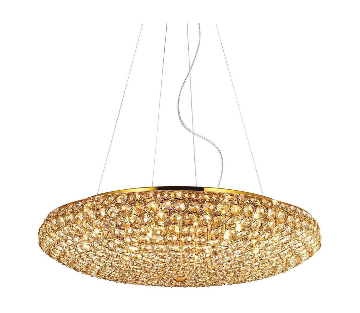 Ideal Lux - LED Křišťálový lustr na lanku KING 12xG9/3W/230V pr. 65 cm zlatá 088020