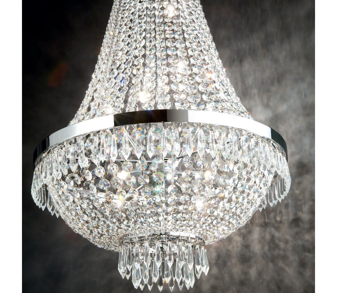 Ideal Lux - LED Křišťálový lustr na řetězu CAESAR 6xG9/3W/230V pr. 38 cm chrom 033532