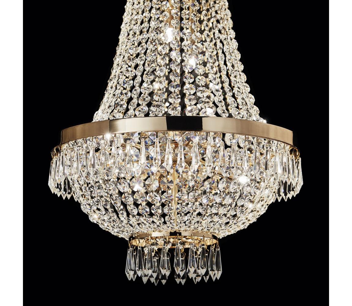 Ideal Lux - LED Křišťálový lustr na řetězu CAESAR 6xG9/3W/230V pr. 38 cm zlatá 114729