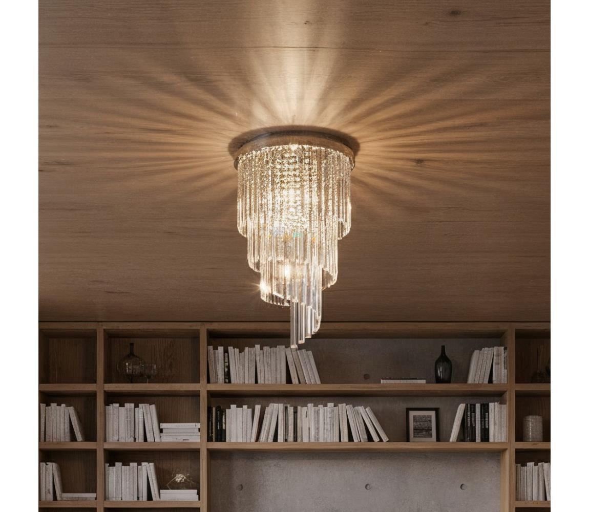Ideal Lux- LED Křišťálový přisazený lustr CARLTON 8xE14/40W/230V pr.40cm chrom 168920
