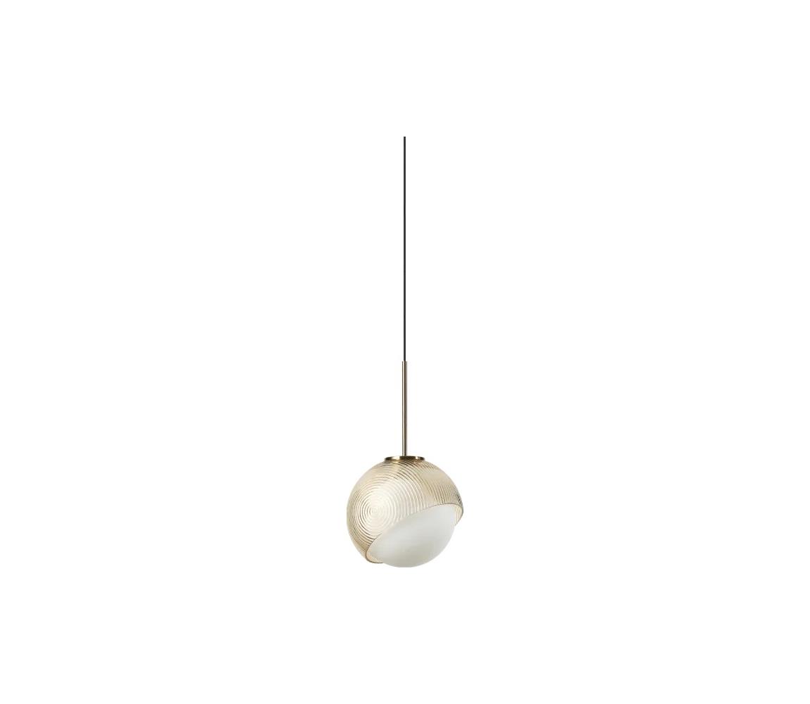 Ideal Lux - LED Lustr na lanku BLOOM 1xG9/3W/230V pr.11,5cm zlatá/kouřová béžová 366623