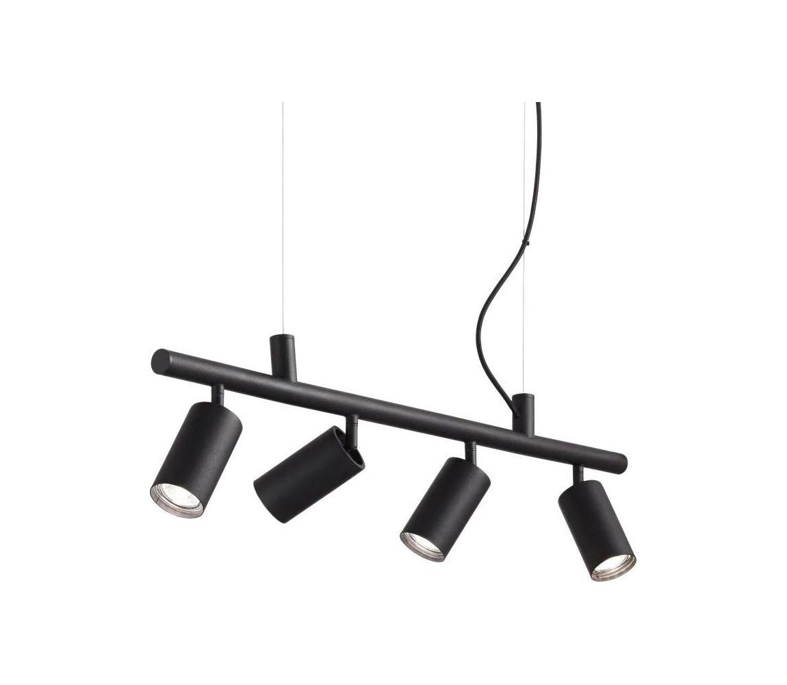 Ideal Lux - LED Lustr na lanku DYNAMITE 4xGU10/7W/230V CRI 90 černá 231341