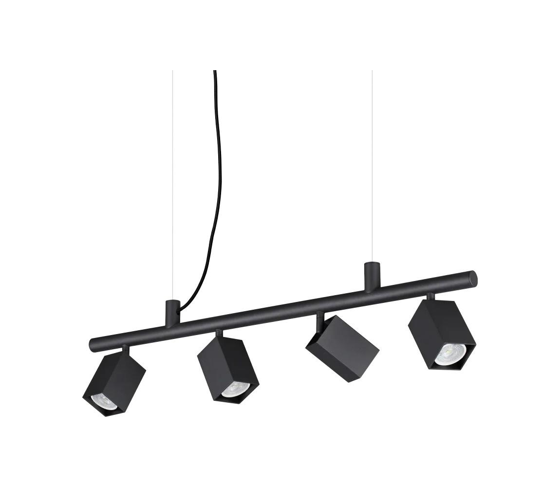 Ideal Lux - LED Lustr na lanku DYNAMITE 4xGU10/7W/230V CRI 90 černá 371382