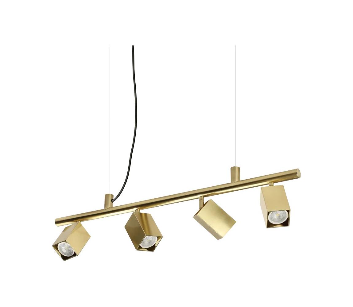 Ideal Lux - LED Lustr na lanku DYNAMITE 4xGU10/7W/230V CRI 90 mosaz 371399