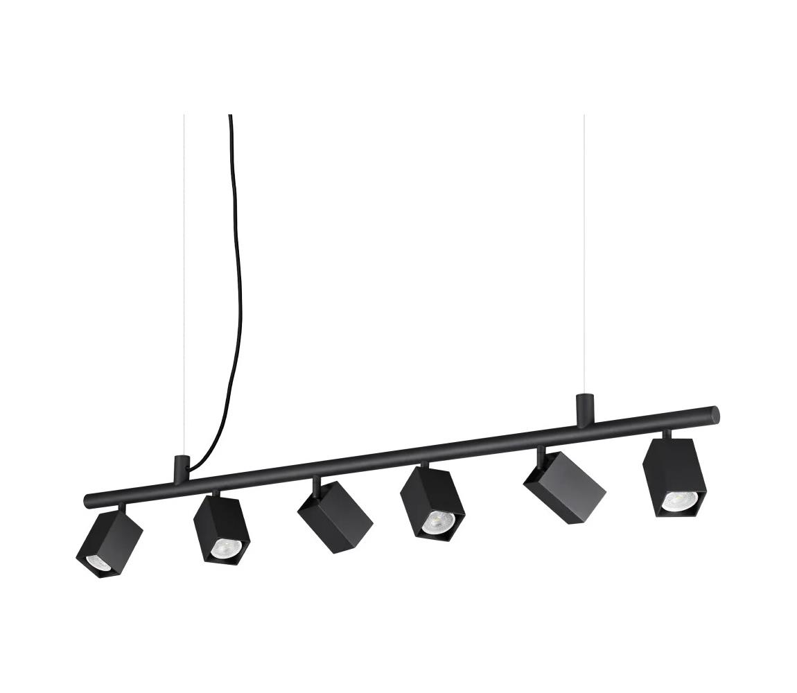 Ideal Lux - LED Lustr na lanku DYNAMITE 6xGU10/7W/230V CRI 90 černá 371412