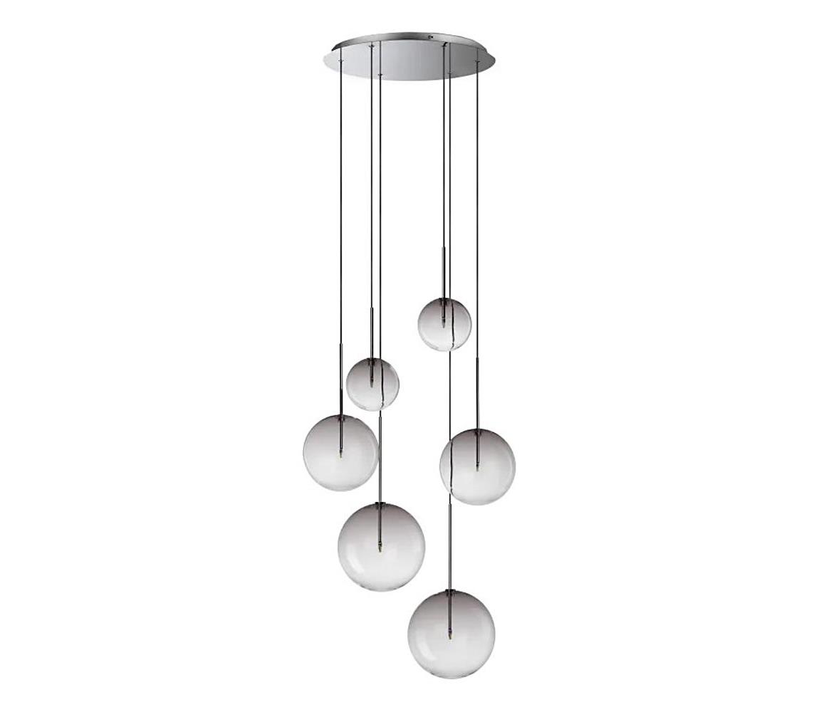 Ideal Lux - LED Lustr na lanku EQUINOXE 6xG4/2W/230V pr. 65 cm chrom/kouřová 345413