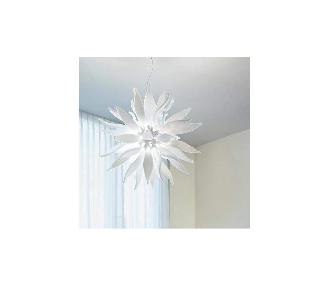 Ideal Lux - LED Lustr na lanku LEAVES 12xG9/3W/230V pr. 80 cm bílá 112268