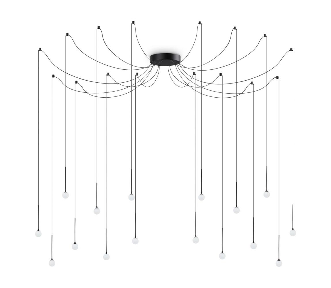 Ideal Lux - LED Lustr na lanku LUCCIOLA 16xLED/16W/230V CRI 90 pavouk černá 284002
