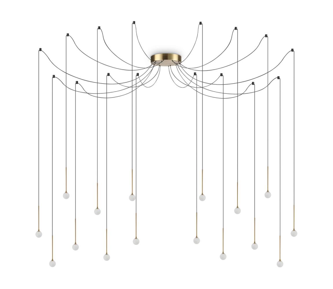 Ideal Lux - LED Lustr na lanku LUCCIOLA 16xLED/16W/230V CRI 90 pavouk mosaz 284019