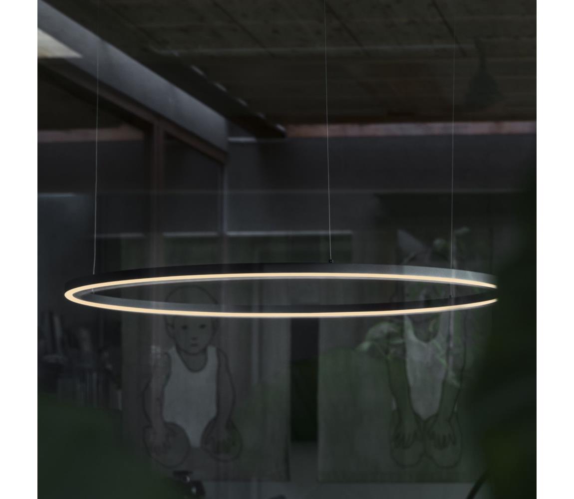 Ideal Lux - LED Lustr na lanku ORACLE SLIM LED/42W/230V 3000K pr. 90 cm černá 304427
