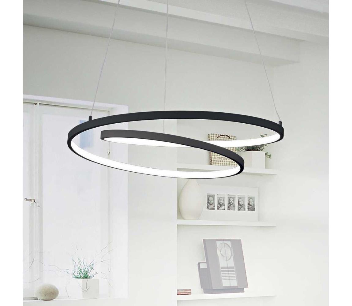 Ideal Lux - LED Lustr na lanku OZ LED/52W/230V pr. 80 cm CRI 90 černá 269450