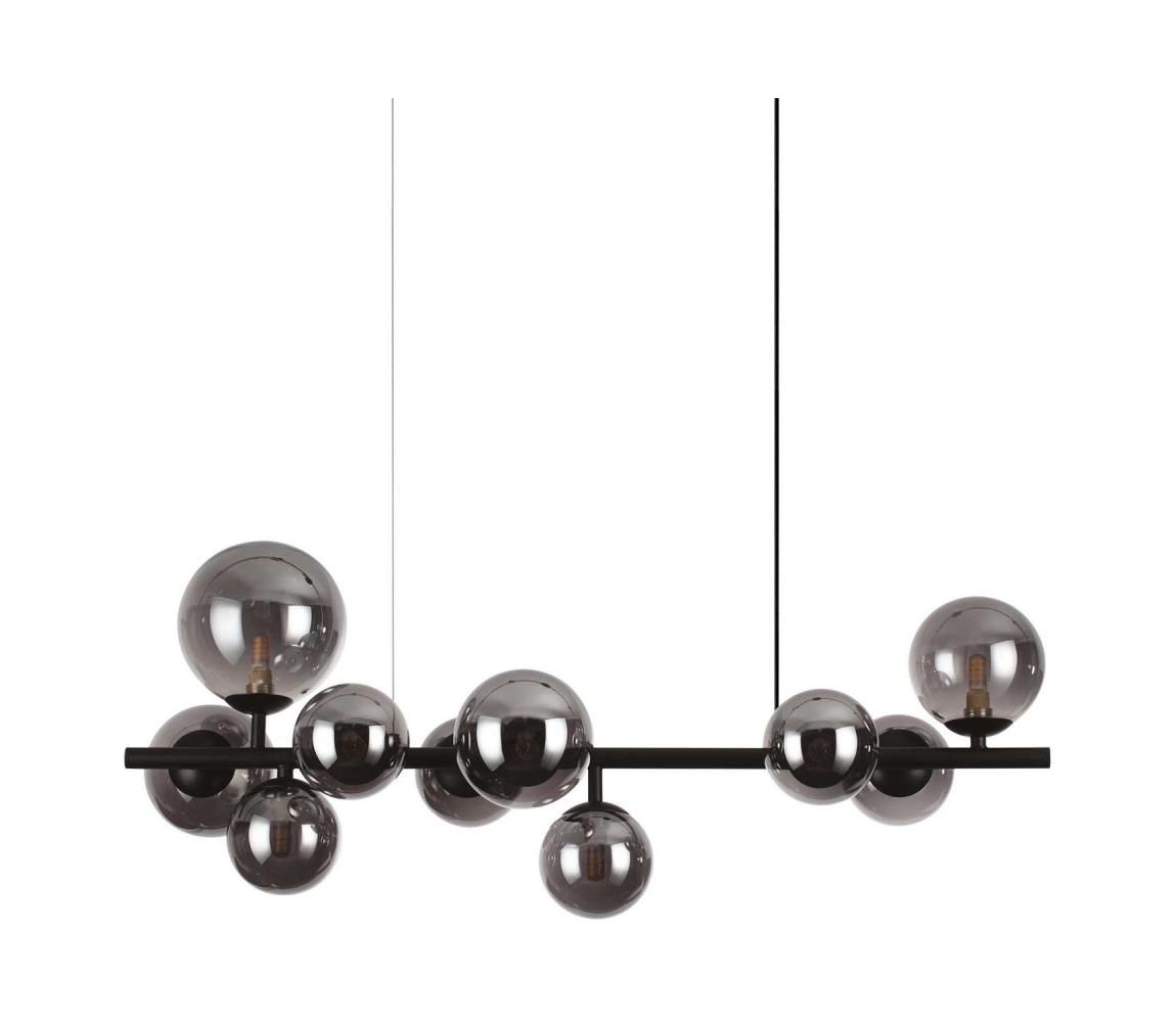 Ideal Lux - LED Lustr na lanku PERLAGE 10xG9/3W/230V 81 cm černá/kouřová 271408