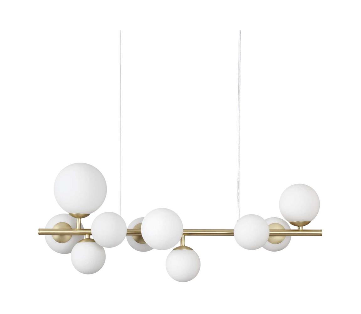 Ideal Lux - LED Lustr na lanku PERLAGE 10xG9/3W/230V 81 cm zlatá/bílá 283791