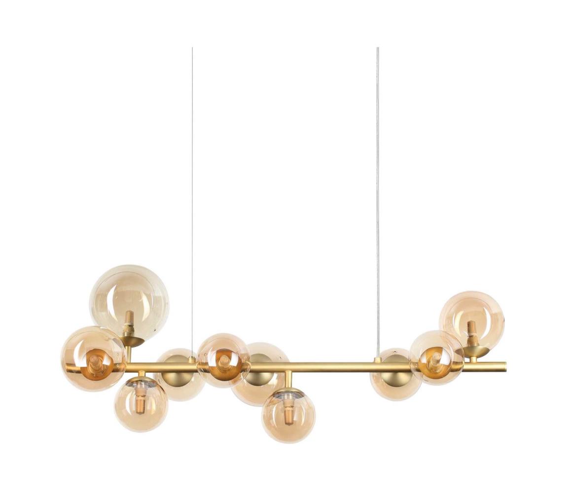 Ideal Lux - LED Lustr na lanku PERLAGE 10xG9/3W/230V 81 cm zlatá/kouřová 322766