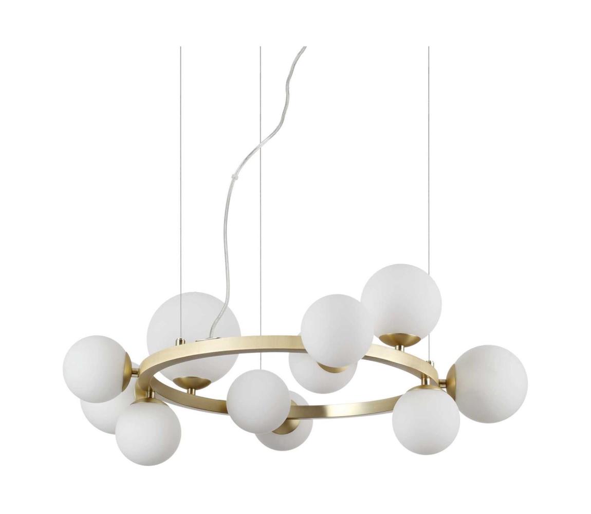 Ideal Lux - LED Lustr na lanku PERLAGE 11xG9/3W/230V pr. 73 cm zlatá/bílá 283807