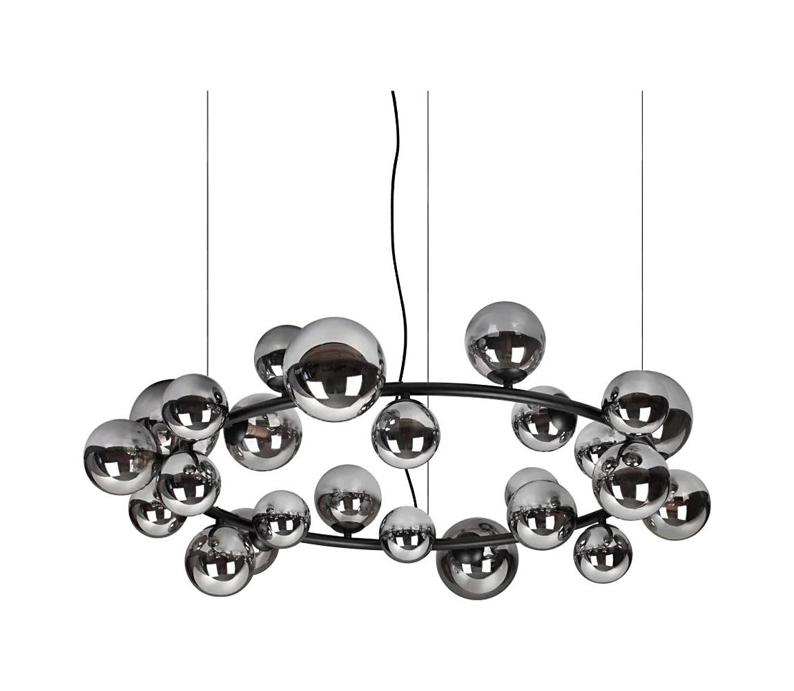 Ideal Lux - LED Lustr na lanku PERLAGE 25xG9/3W/230V 110 cm černá/kouřová černá 363387