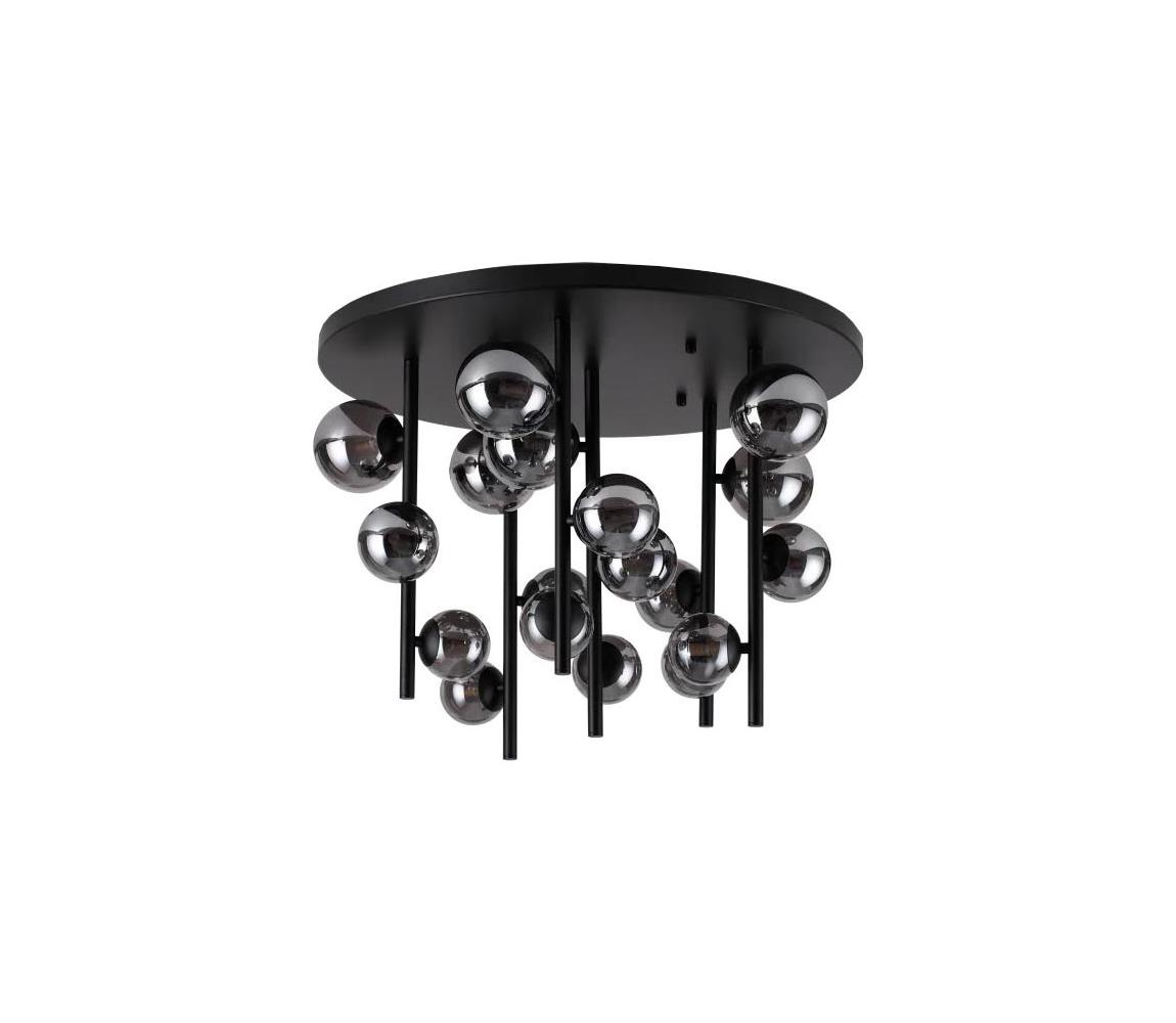 Ideal Lux - LED Lustr na tyči PERLAGE 18xG9/3W/230V pr. 70 cm černá/kouřová 328386