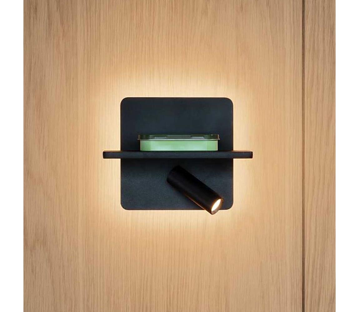 Ideal Lux - LED Nástěnné bodové svítidlo PIANO LED/10W/230V CRI 90 USB černá 287300
