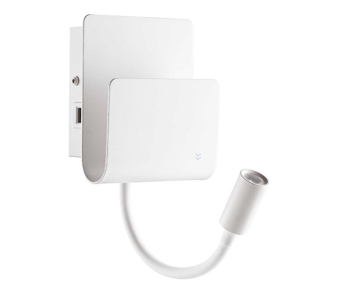 Ideal Lux - LED Nástěnné bodové svítidlo PROBE LED/9,5W/230V USB bílá 243160