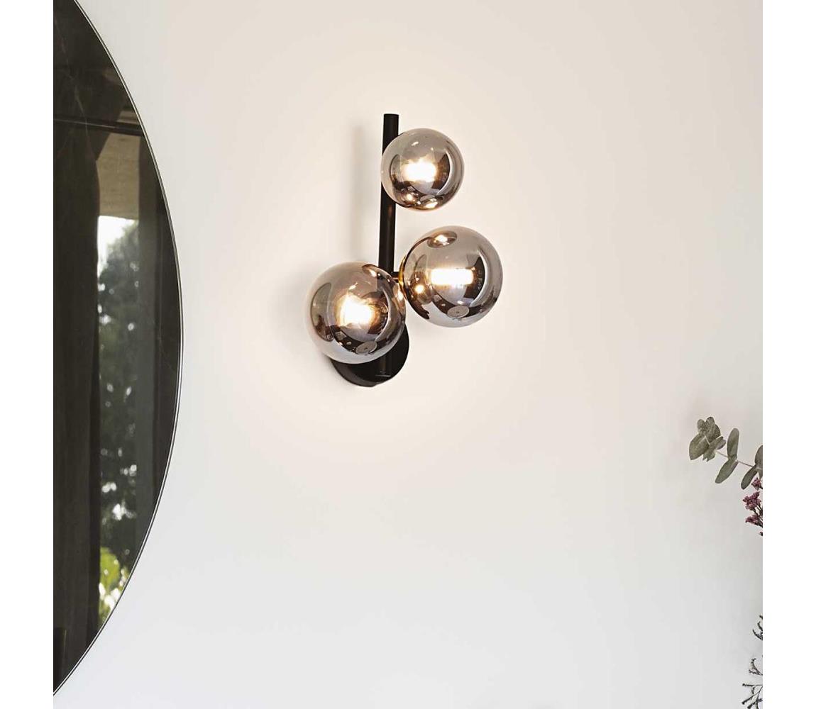 Ideal Lux - LED Nástěnné svítidlo PERLAGE 3xG9/3W/230V černá/kouřová 271439