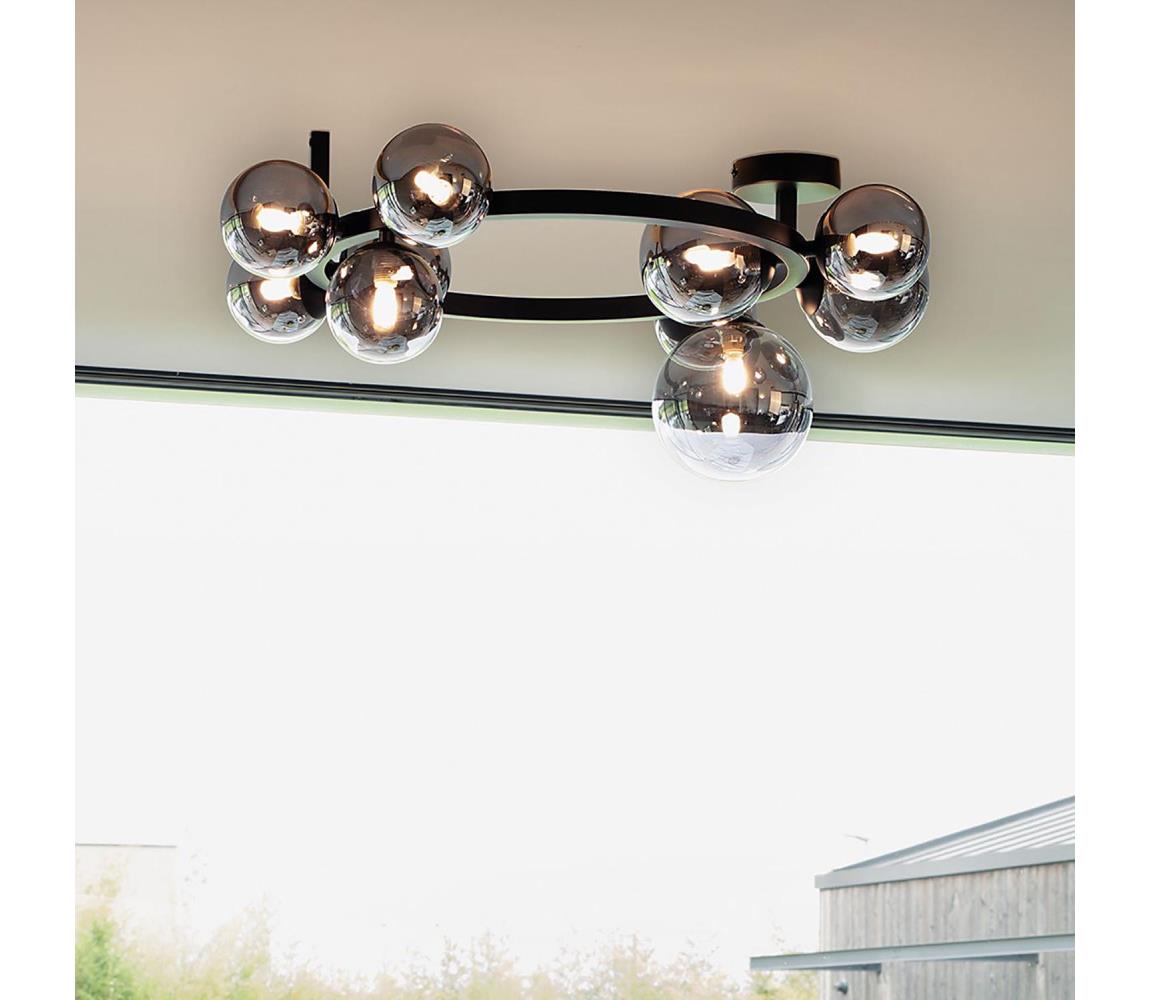 Ideal Lux - LED Přisazený lustr PERLAGE 10xG9/3W/230V pr. 70 cm černá/kouřová 309286