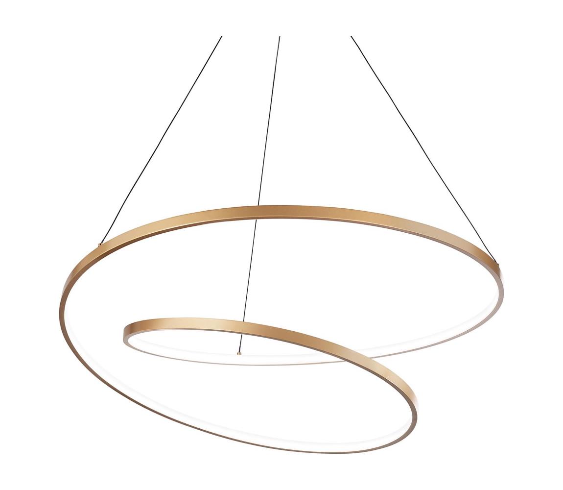 Ideal Lux - LED Stmívatelný lustr na lanku OZ LED/48W/230V pr. 60cm CRI 90 zlatá 304564