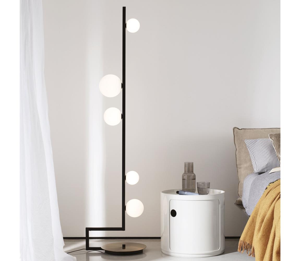 Ideal Lux - LED Stojací lampa BIRDS 5xG9/3W/230V černá/zlatá 273662