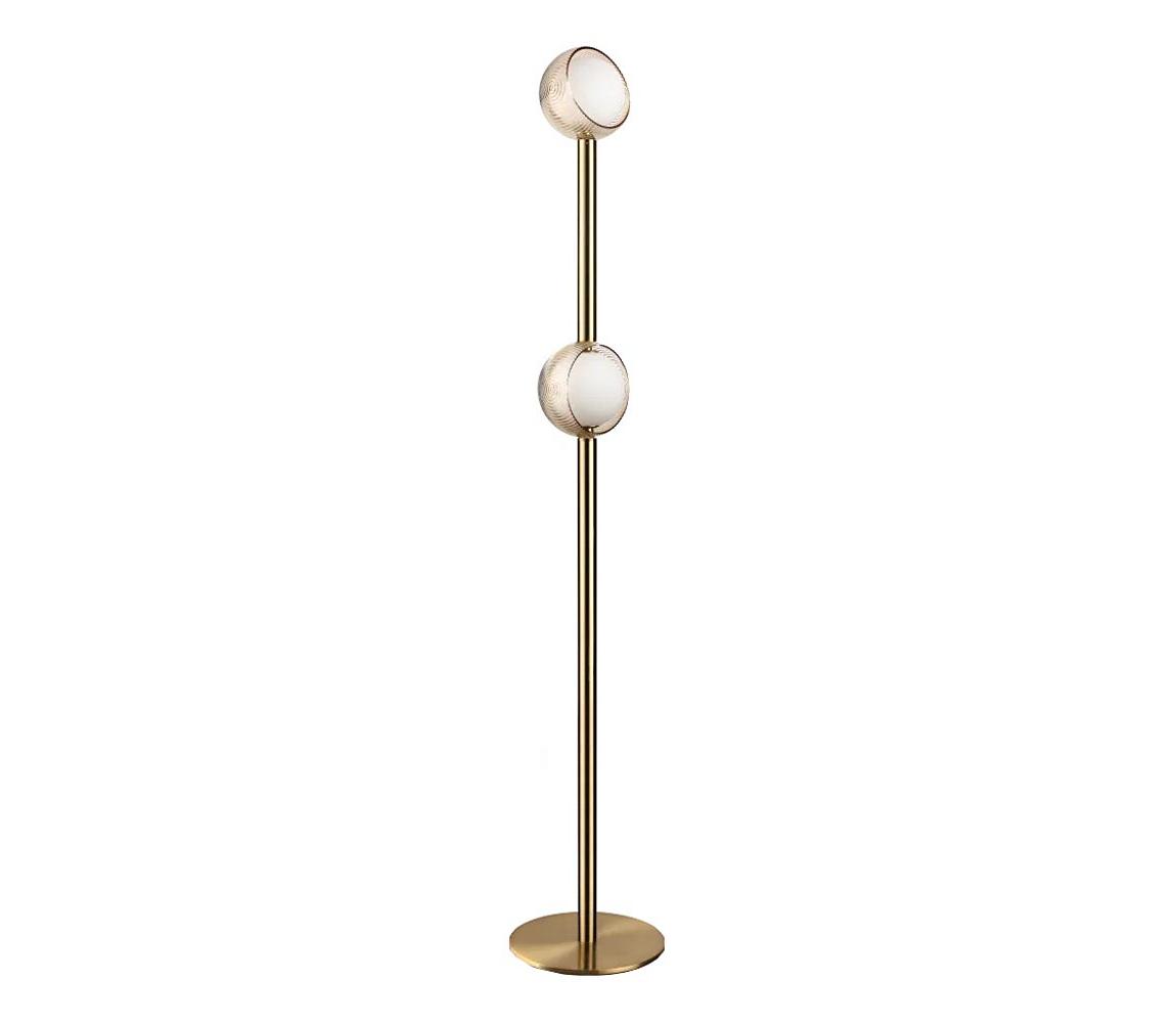 Ideal Lux - LED Stojací lampa BLOOM 2xLED/5,5W/230V CRI 90 zlatá/kouřová béžová 366616