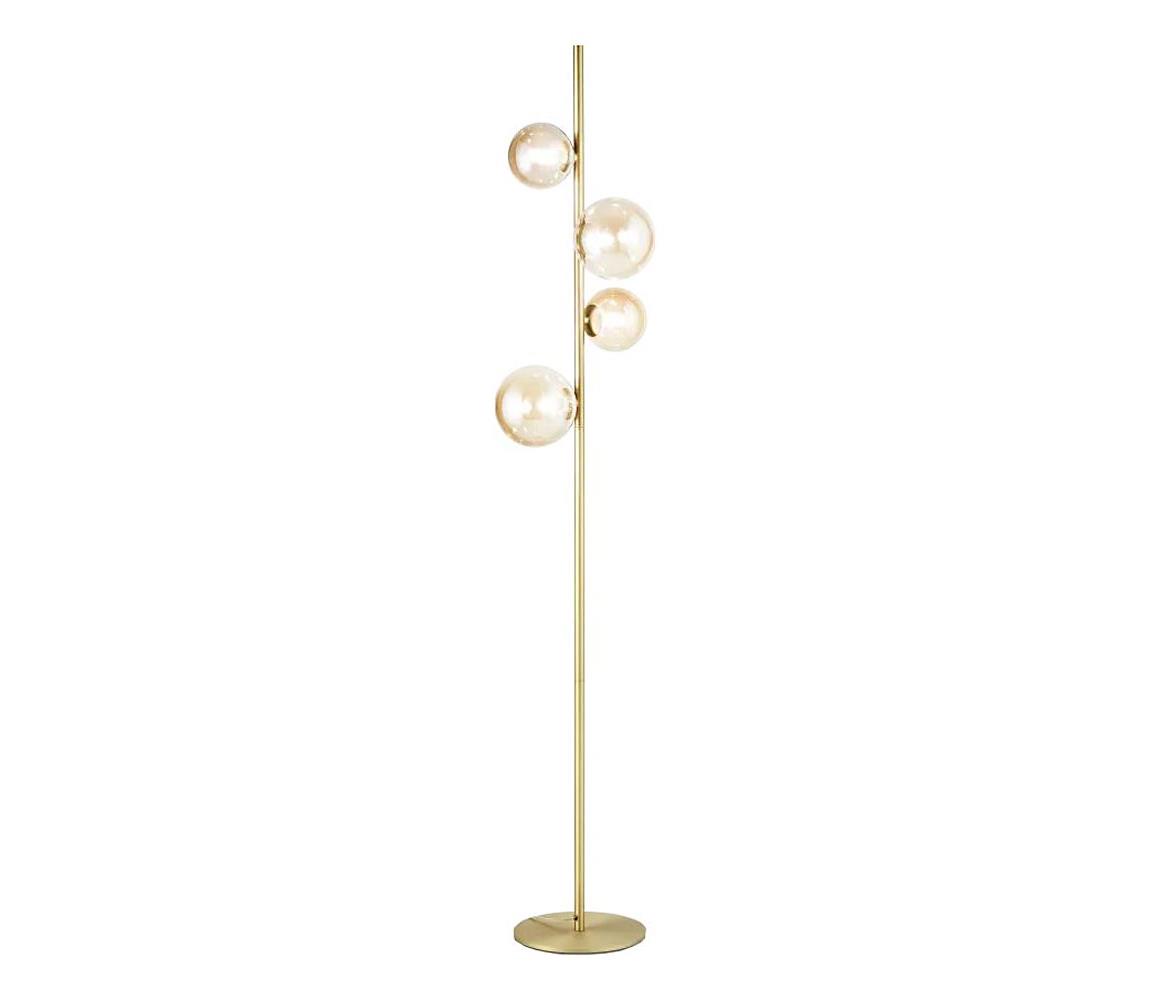 Ideal Lux - LED Stojací lampa PERLAGE 4xG9/3W/230V zlatá/kouřová 317816