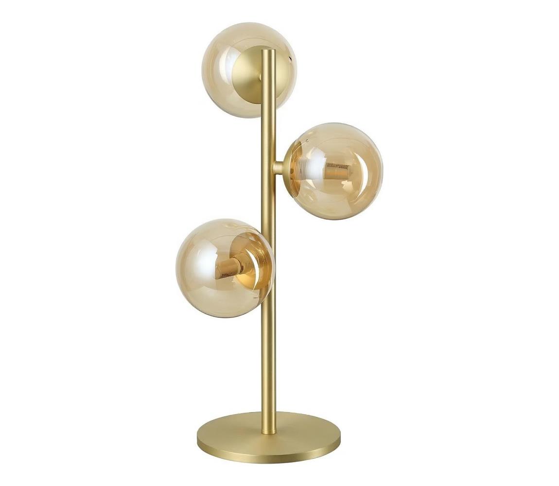 Ideal Lux - LED Stolní lampa PERLAGE 3xG9/3W/230V zlatá/kouřová béžová 322759