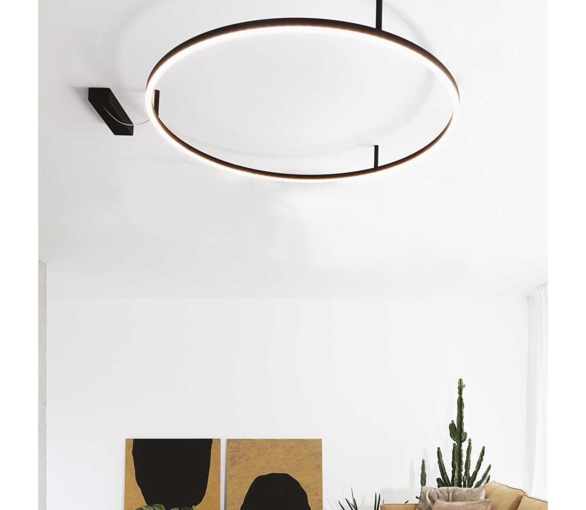 Ideal Lux - LED Stropní svítidlo ORACLE SLIM LED/53W/230V 4000K pr. 90 cm černá 341989