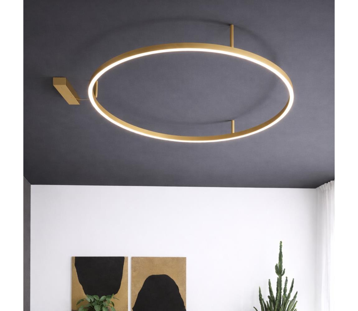 Ideal Lux - LED Stropní svítidlo ORACLE SLIM LED/53W/230V pr. 90 cm zlatá 370279