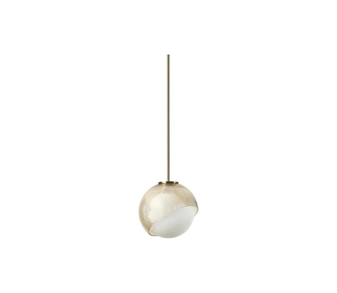 Ideal Lux - Lustr na lanku BLOOM 1xE27/42W/230V pr. 17 cm zlatá/kouřová béžová 366647