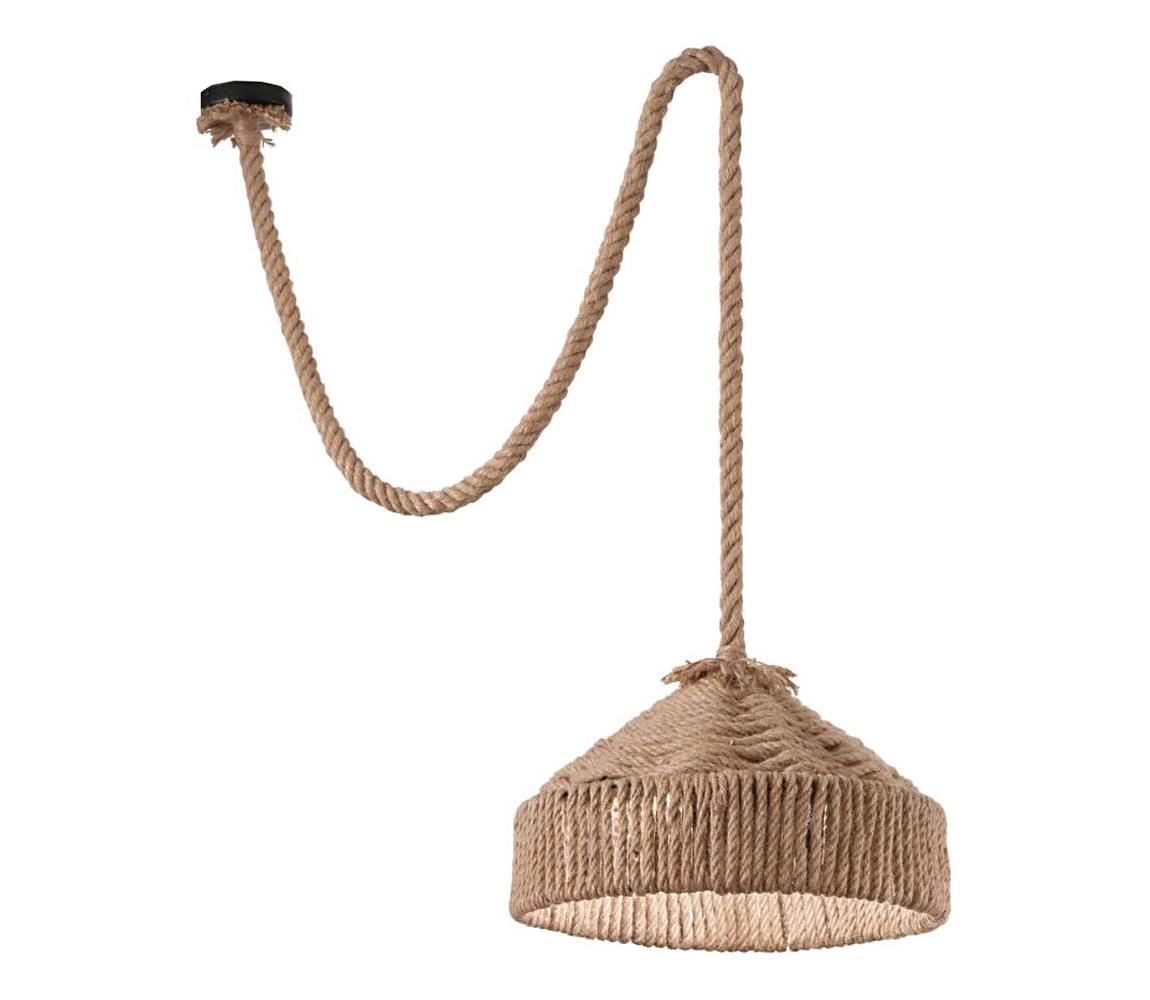 Ideal Lux - Lustr na lanku CANAPA 1xE27/15W/230V pr. 41 cm hnědá 134833