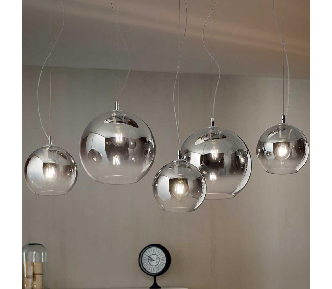Ideal Lux - Lustr na lanku NEMO PLUS 5xE27/42W/230V lesklý chrom/kouřová šedá 138305