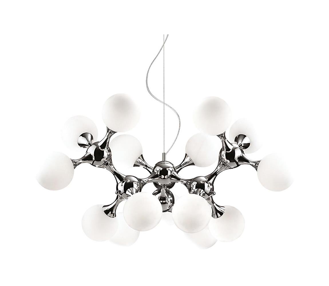 Ideal Lux - Lustr na lanku NODI 15xE14/28W/230V pr. 105 cm lesklý chrom/bílá 82073