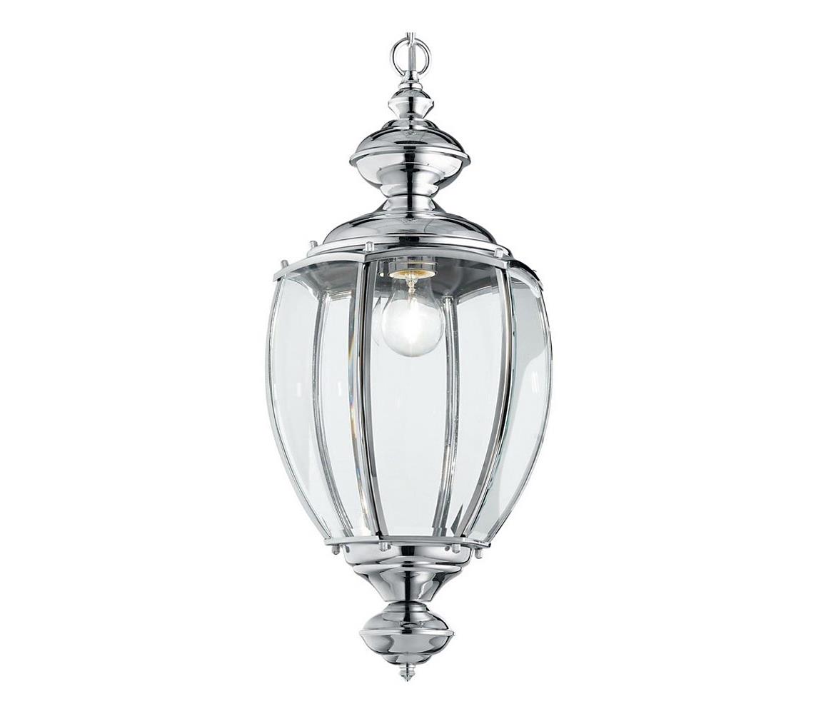 Ideal Lux - Lustr na řetězu 1xE27/60W/230V pr. 25 cm lesklý chrom 094786