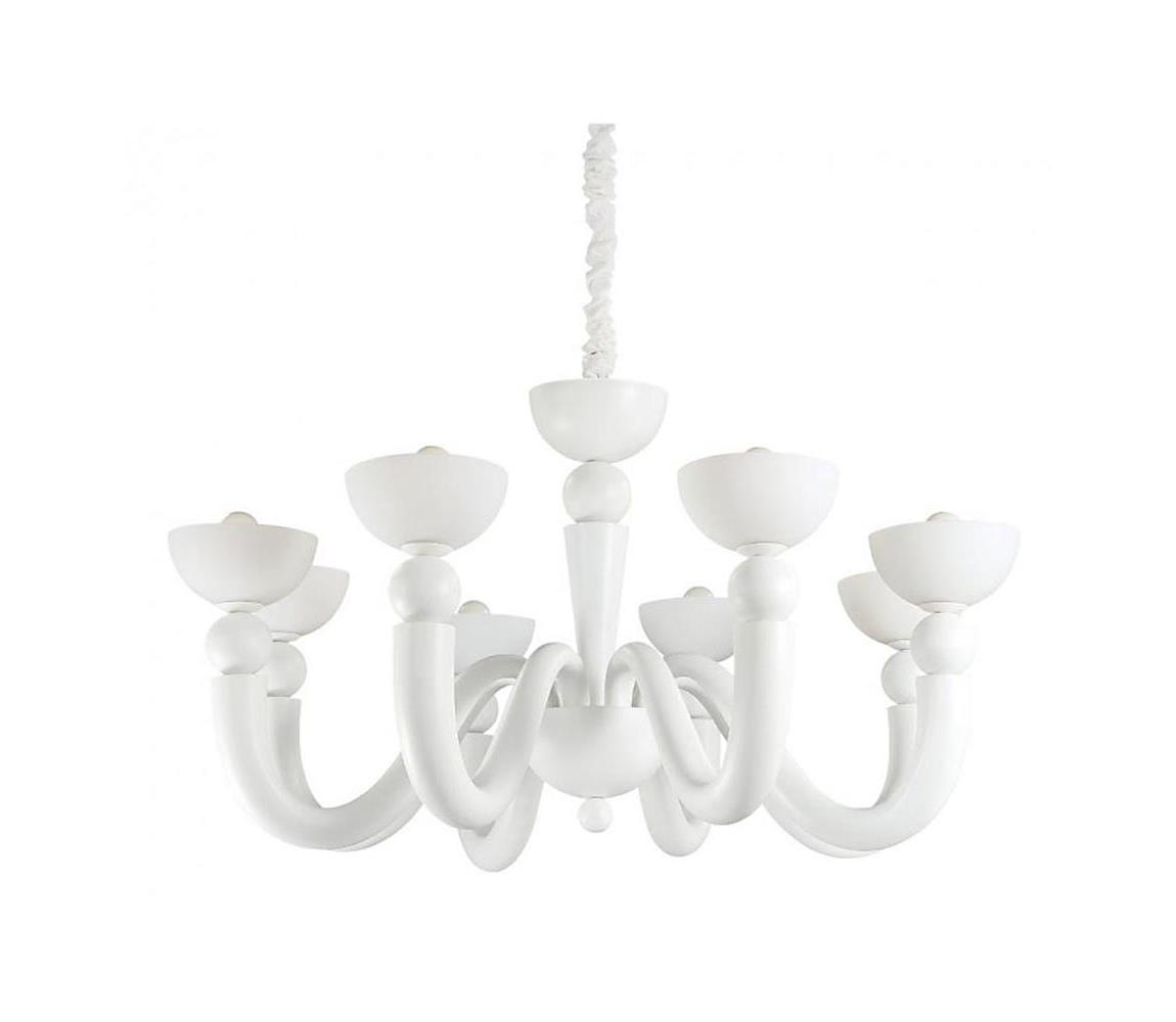 Ideal Lux - Lustr na řetězu BON BON 8xE14/28W/230V pr. 95,5 cm bílá 094007