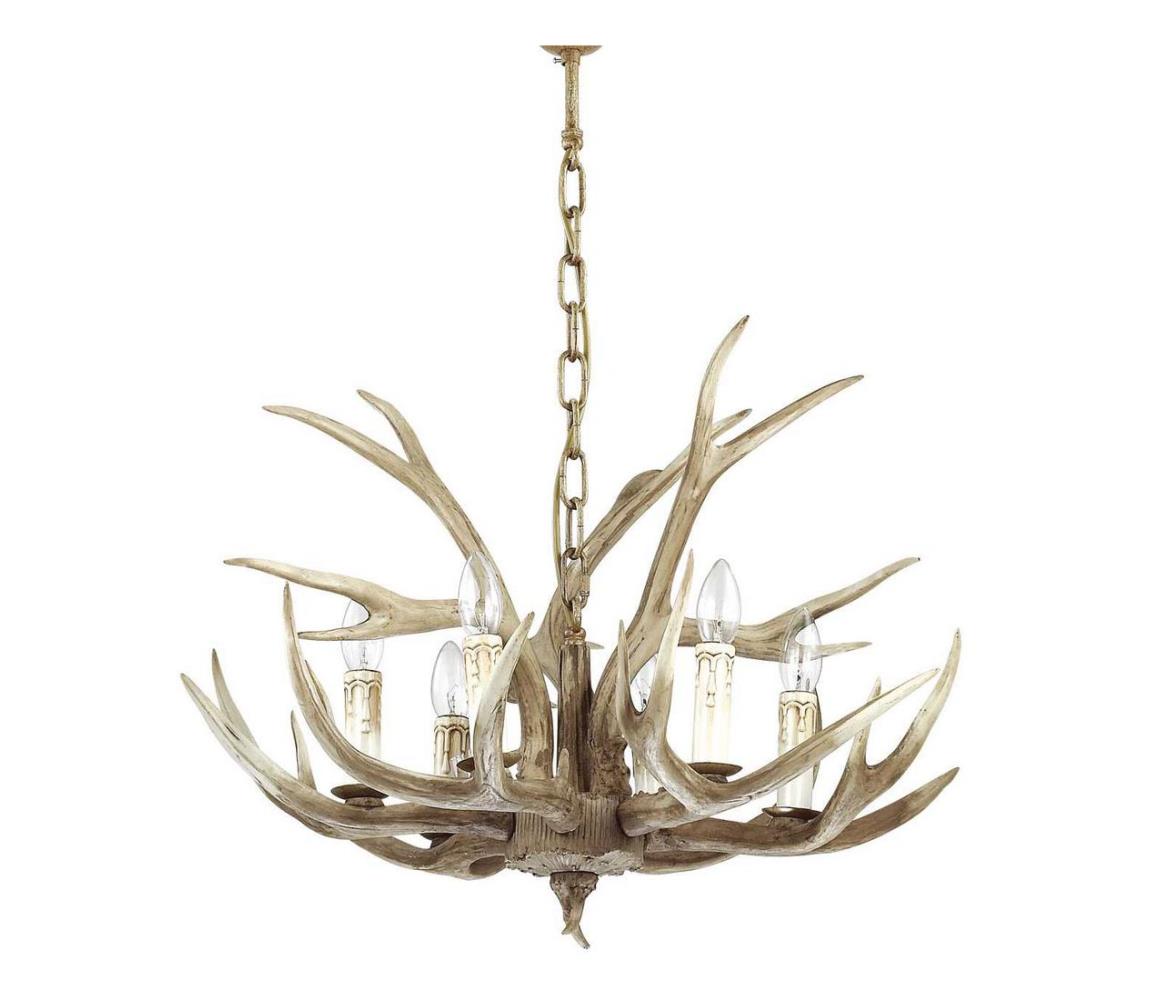 Ideal Lux - Lustr na řetězu CHALET 6xE14/40W/230V paroží 115498