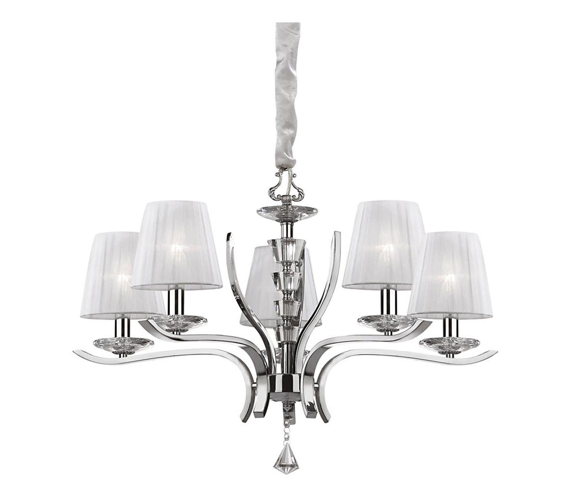Ideal Lux - Lustr na řetězu PEGASO 5xE14/28W/230V pr. 72 cm lesklý chrom 66448
