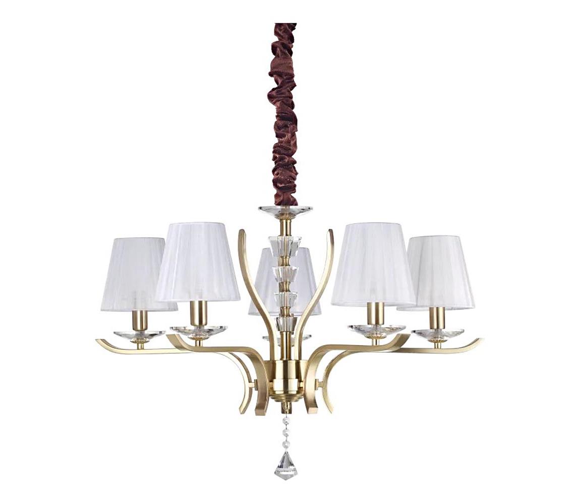 Ideal Lux - Lustr na řetězu PEGASO 5xE14/28W/230V pr. 72 cm zlatá 197722