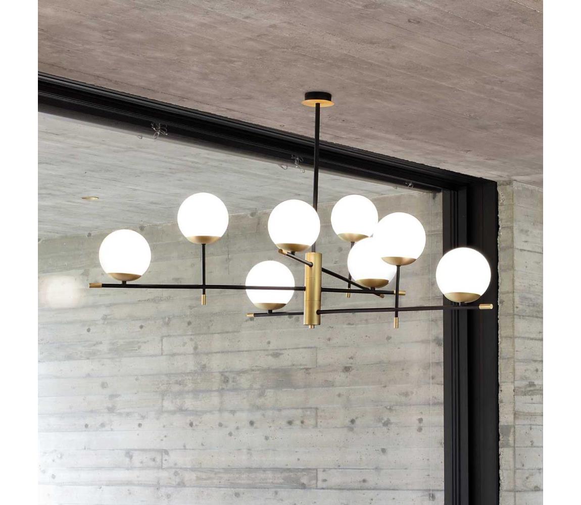 Ideal Lux - Lustr na tyči GOURMET 9xE14/28W/230V pr. 131,5 cm zlatá 289489