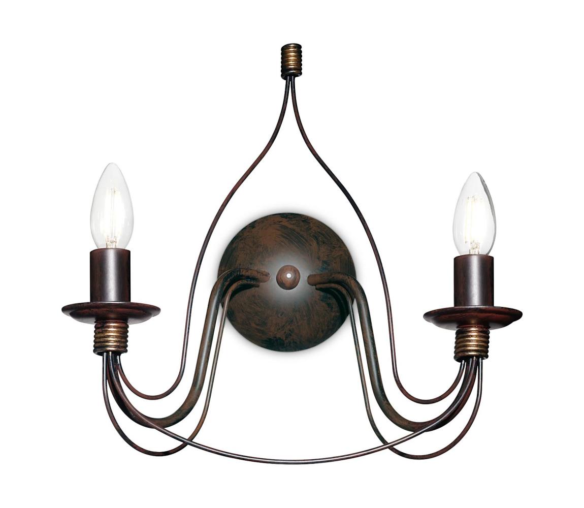 Ideal Lux - Nástěnná lampa CORTE 2xE14/40W/230V měď 057200