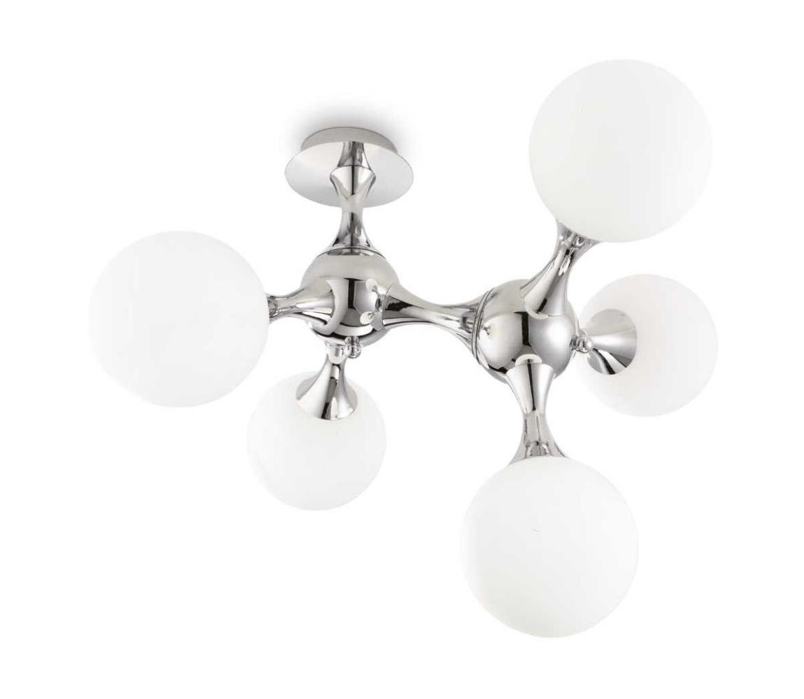 Ideal Lux - Přisazený lustr NODI 5xE14/28W/230V 50x55 cm lesklý chrom/bílá 73712